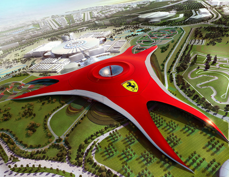 Les pilotes automobiles de Formule 1 Fernando Alonso et Felipe Massa ont inauguré « Ferrari World Ab...