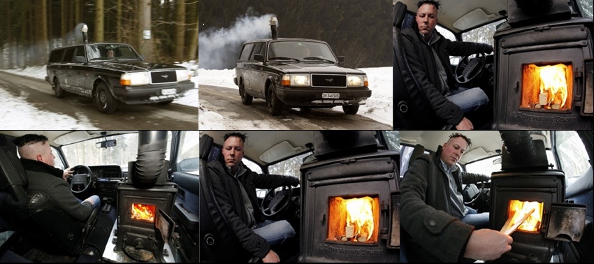 Une Volvo 240 de 1990 chauffée au feu de bois… C'est une première ! (vidéo)