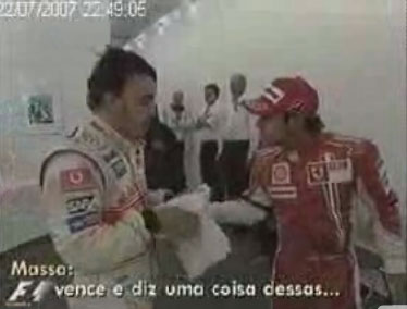 GP d'Europe circuit du Nurburgring, vidéo de l'échange agressif entre Fernando Alonso et Felipe Mass...