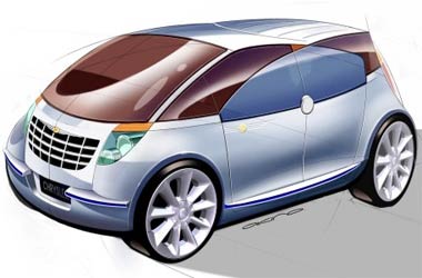 L'aspect sculptural exclusif du concept Chrysler Akino, sa forme carre et ses dimensions compactes ...