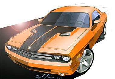 Le concept Dodge Challenger 2006 qui sera prsent  Detroit fait renatre une authentique  muscle ...