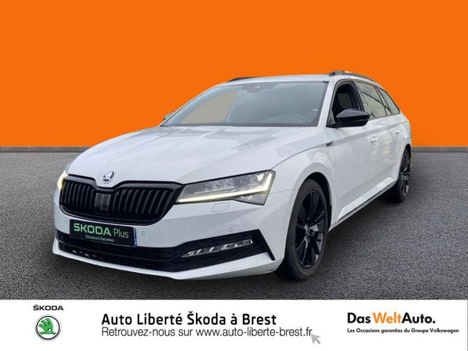 Skoda Superb 2.0 TDI 150ch SCR Sportline DSG7 Blanc Lune m�tallis�e de 2021