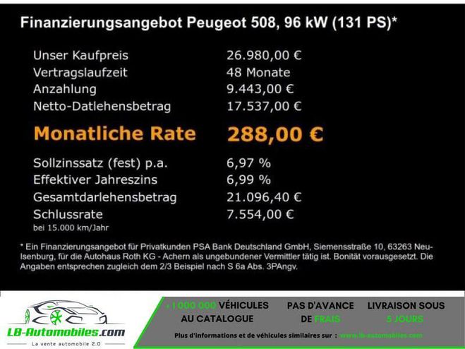 Peugeot 508 PureTech 130 ch  BVA  de 2021