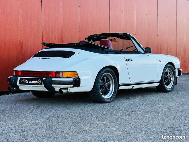 Porsche 911 cabriolet 3.2 carrera 231 Blanc de 1986