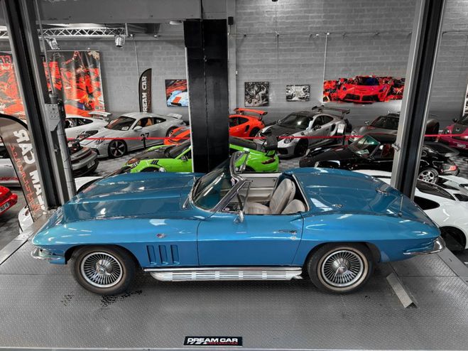 Chevrolet Corvette C2 CABRIOLET STING RAY V8 327 CI ? Hard  Bleu Mtal de 1966
