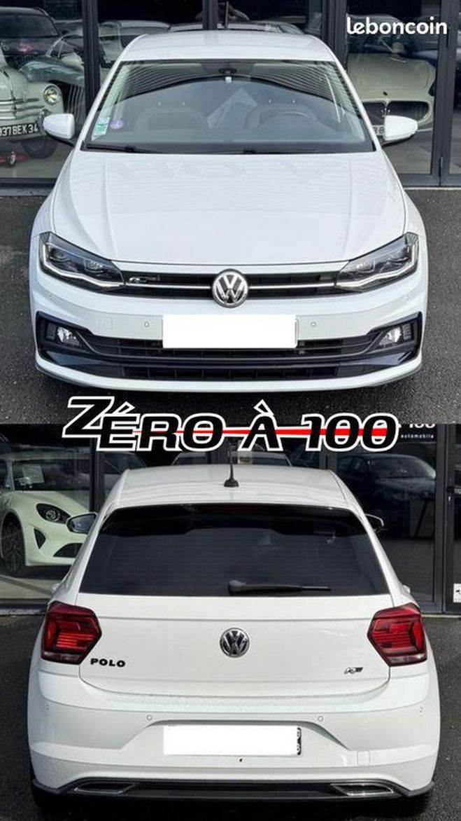 Volkswagen Polo VI 1.0 TSI DSG7 95 cv Bote auto Blanc de 2018