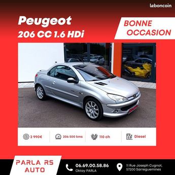  Voir détails -Peugeot 206 CC 1.6 HDi Quicksilver 16V 110ch à Sarreguemines (57)