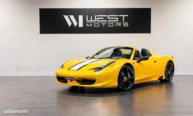 Ferrari 458 Spider 4.5 V8 570 ? Immat France Carbone Jaune de 2012