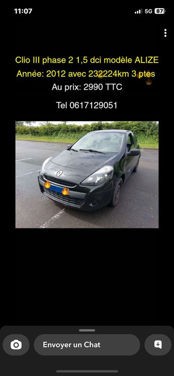  Voir détails -Renault Clio III 1,5 DCI ALIZE annee 2012 phase II à Fontenay-sous-Bois (94)