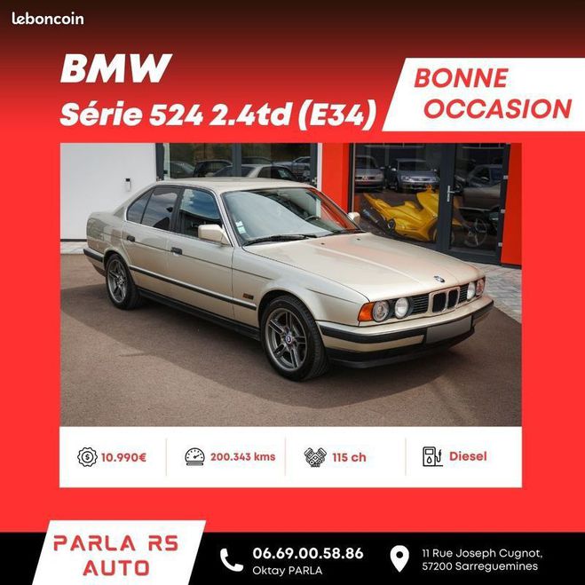 BMW Serie 5 524td (E34) 2.4td 115ch Swape 530d M57 Dor de 1989