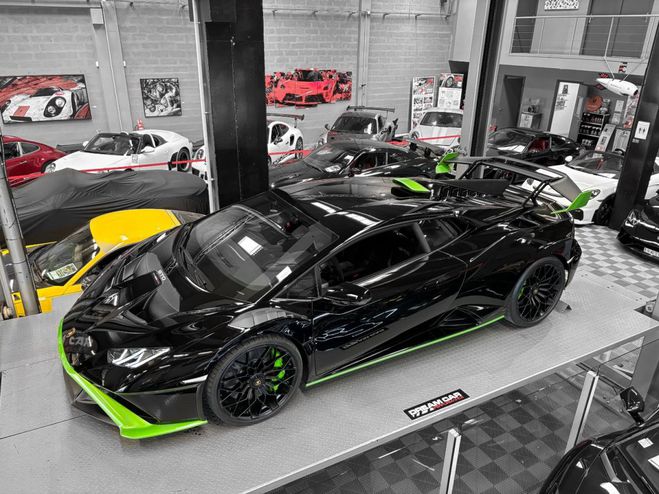 Lamborghini Huracan STO 640-2 V10 ? TVA APPARENTE Nero Noctis / Verde Selvans de 2021