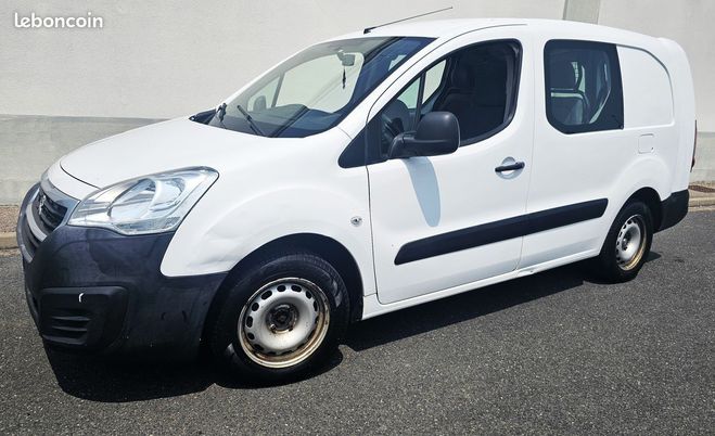 Peugeot Partner l2 1.6 hdi 90 5 places cabine approfondi Blanc de 2016