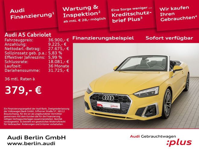Audi A5 Cabriolet S line 40 TFSI S tr. MATRIX Jaune de 