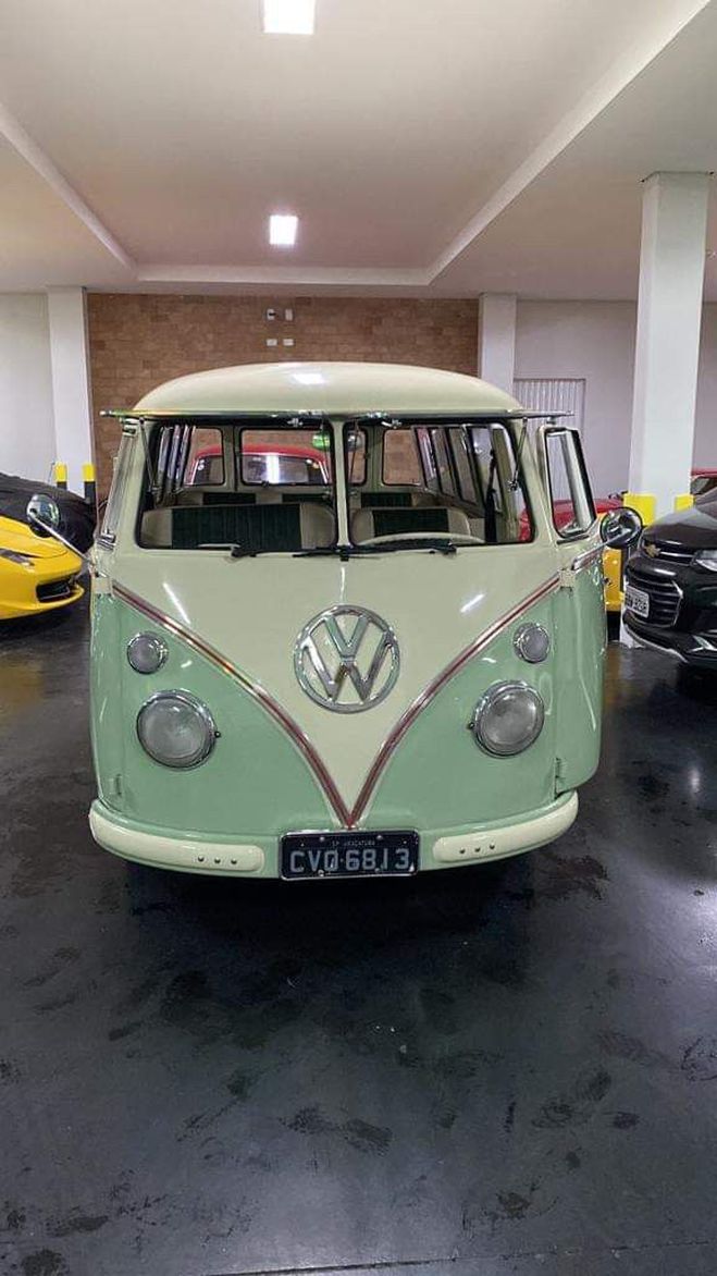 Volkswagen Combi 15 fentres Vert de 1973