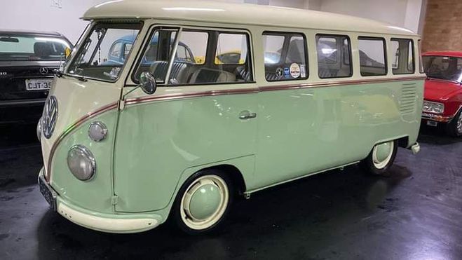 Volkswagen Combi 15 fentres Vert de 1973