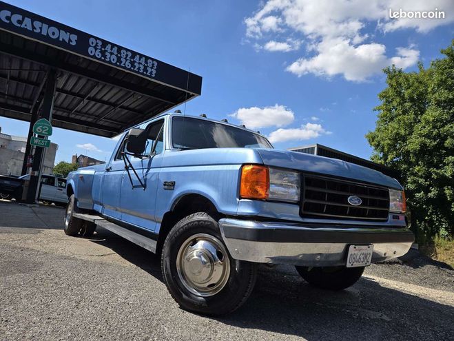 Ford F350 F Crew cab 6 places 7.5 V8 460ci XLT Lar Bleu de 1990