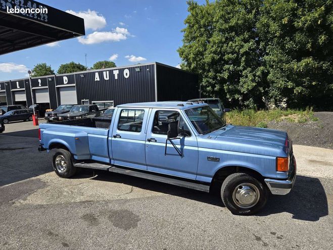 Ford F350 F Crew cab 6 places 7.5 V8 460ci XLT Lar Bleu de 1990