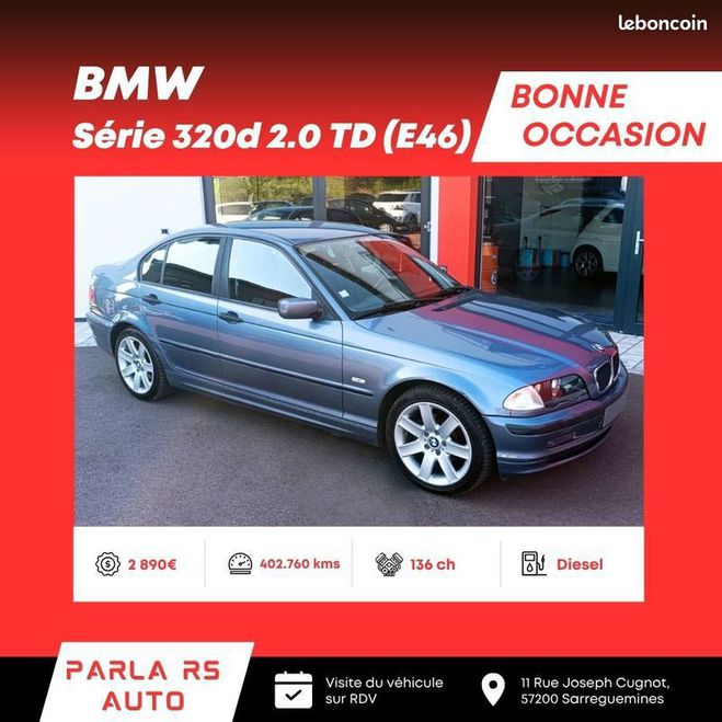 BMW Serie 3 320d (E46) 2.0 TD 136ch 1re main  de 2001