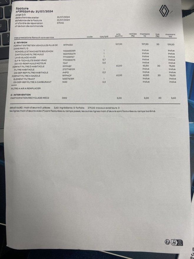 Renault Megane IV 1.5 BLUE DCI 115CH INTENS Blanc de 2019