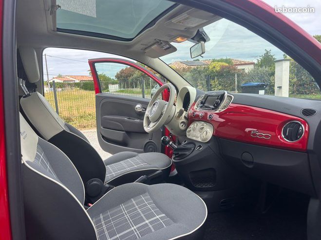 Fiat 500 1.2 mpi 69ch 8v Lounge cran cockpits Rouge de 2017