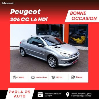 Voir détails -Peugeot 206 CC 1.6 HDi Quicksilver 16V 110ch à Sarreguemines (57)