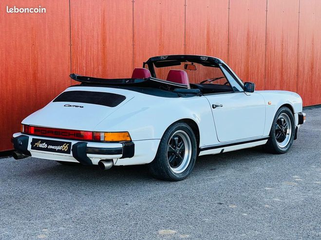 Porsche 911 cabriolet 3.2 carrera 231 ch Blanc de 1986