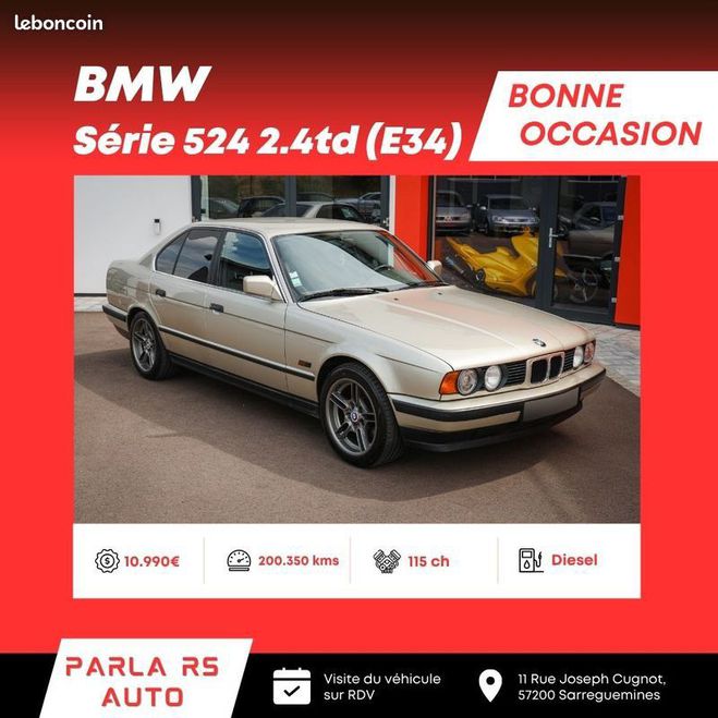 BMW Serie 5 524td (E34) 2.4td 115ch Swape 530d M57 Dor de 1989