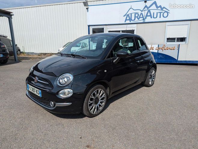Fiat 500 1.2 8v 69ch Lounge, toit panoramique Noir de 2019