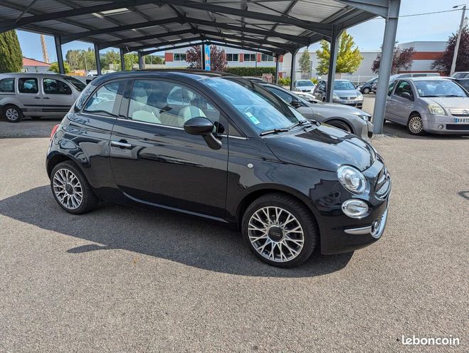 Fiat 500 1.2 8v 69ch Lounge, toit panoramique Noir de 2019