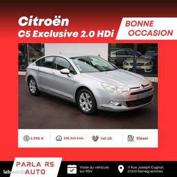  Voir détails -Citroen C5 Exclusive 2.0 HDi 16V 140ch à Sarreguemines (57)