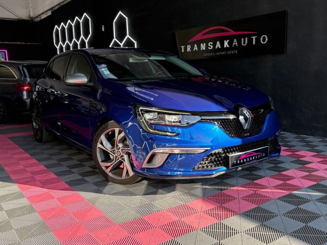 Cliquer pour voir la photo suivante Renault Megane IV BERLINE GT 205 ch TCe Entretiens full Bleu de 2018