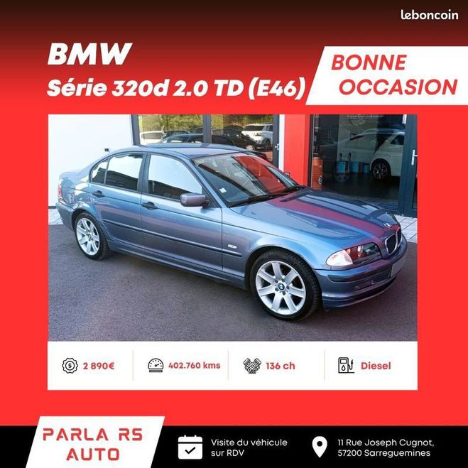 BMW Serie 3 320d (E46) 2.0 TD 136ch 1re main  de 2001