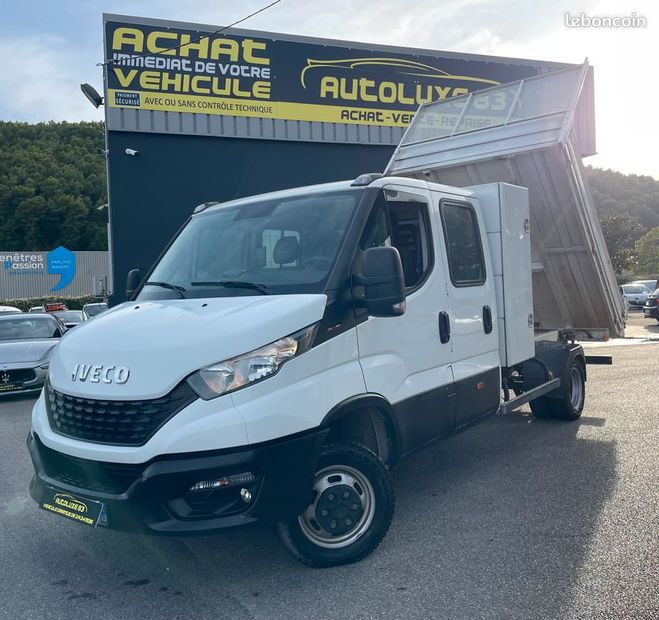 Iveco Daily benne 35 c 14 35C14 double cabine 136 cv Blanc de 2021