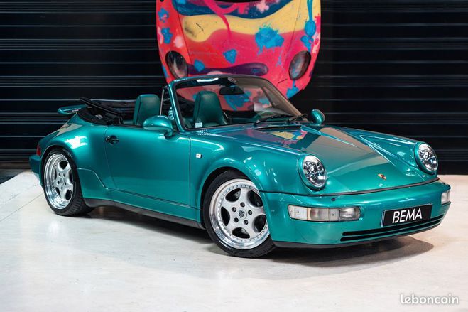 Porsche 911 964 Carrera 2 Cabriolet Turbo Look Usine Vert de 1992