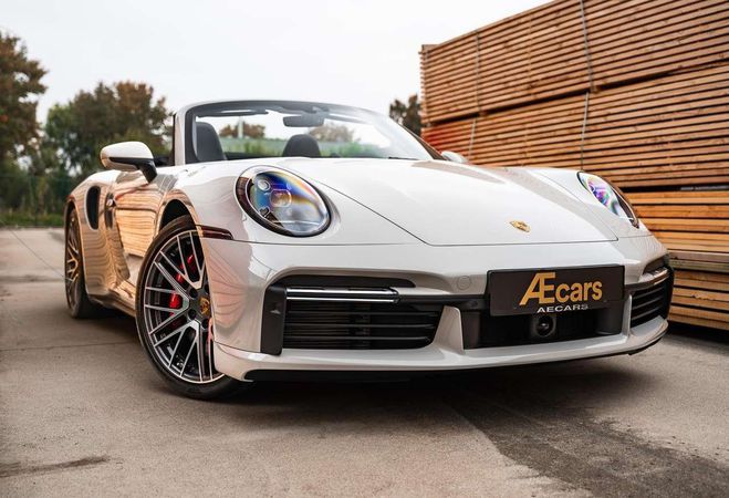 Porsche 911 992 TURBO CABRIO SPORT CHRONO 1OWNER BEL Gris de 