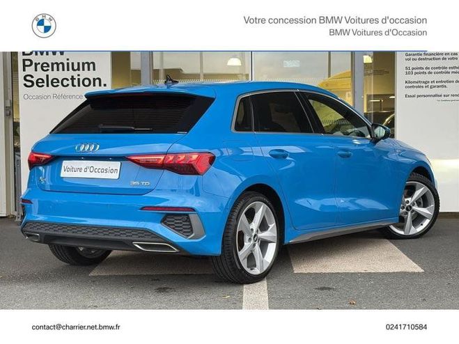 Audi A3 Sportback 35 TDI 150ch S line S tronic 7 Bleu Turbo de 2021