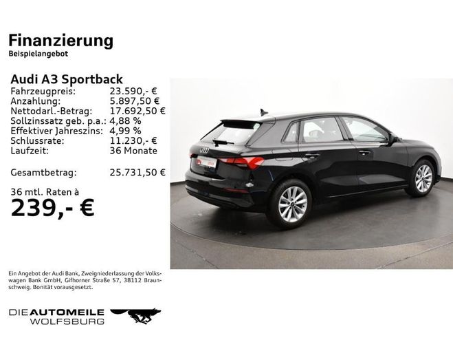 Audi A3 Sportback 30 TFSI S tronic NAVI/VIRTUAL/ Noir M�tallique de 