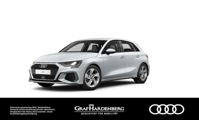 Cliquer pour voir la photo suivante Audi A3 Sportback 30 TFSI S line Virt.Cockpit Na Blanc M�tallique de