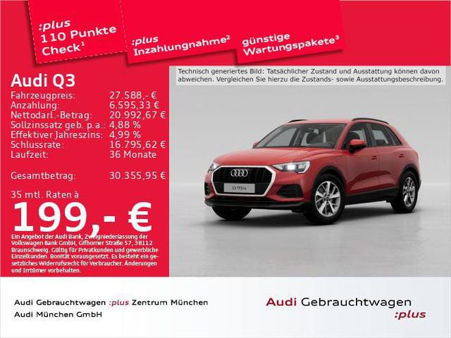 Audi Q3 45 TFSI e S tronic Virtual/PDC+/SitzHzg Rouge M�tallique de 