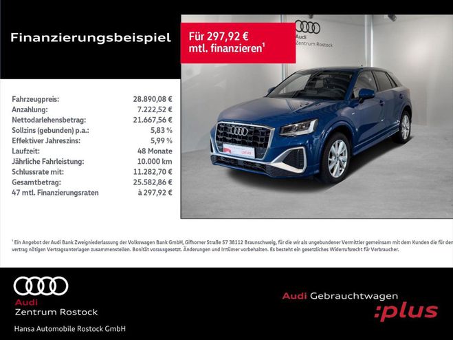 Cliquer pour voir la photo suivante Audi Q2 35 TFSI S-Line+NAVI+LED+B&O+KAMERA+AMBIE Bleu M�tallique de