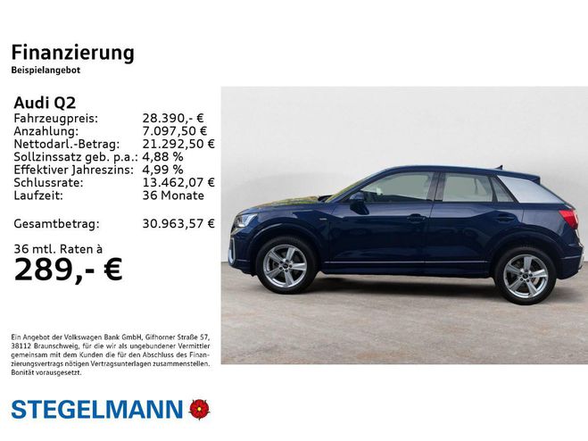 Audi Q2 30 TDI S-tronic S-Line *LED�Kamera*Nav Bleu M�tallique de 