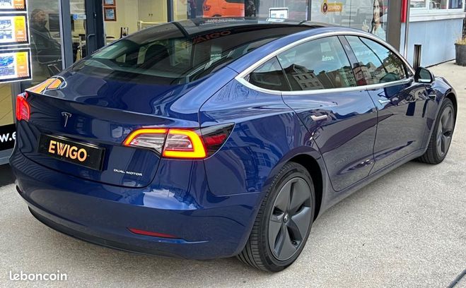 Tesla Model 3 DUAL MOTOR LONG RANGE 460ch 1RE MAIN-OP Bleu de 2019
