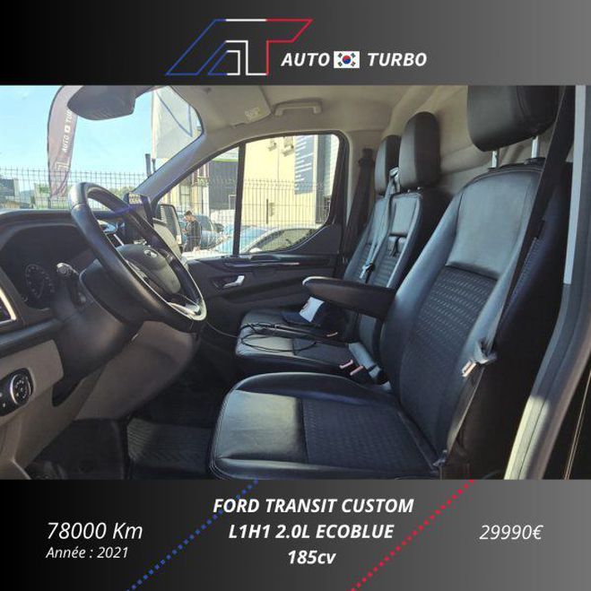 Ford Transit CUSTOM FG 290 L1H1 2.0 ECOBLUE 185 S&S S Noir de 2021