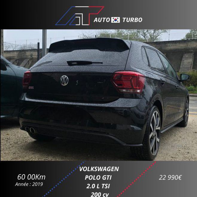 Volkswagen Polo 2.0 TSI 200CH GTI DSG6 Noir de 2019