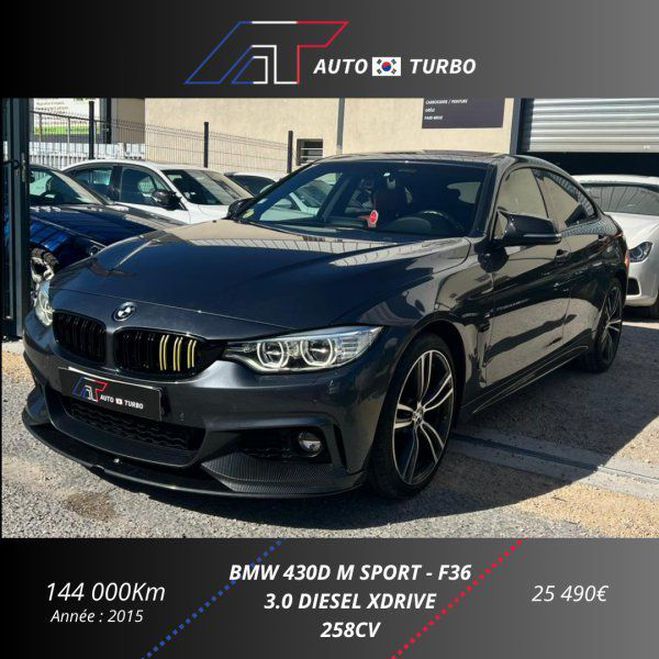 Cliquer pour voir la photo suivante BMW Serie 4 Gran Coupe (F36) 430DA 258CH M SPORT Noir de 2015