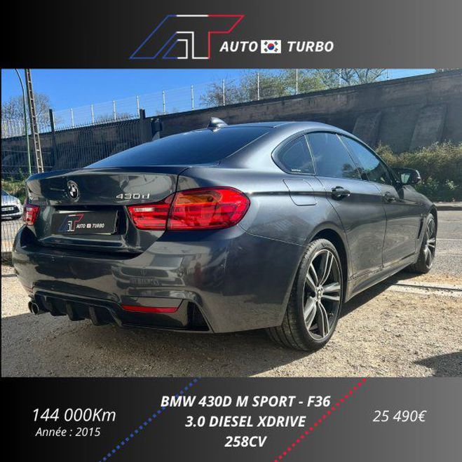 BMW Serie 4 Gran Coupe (F36) 430DA 258CH M SPORT Noir de 2015