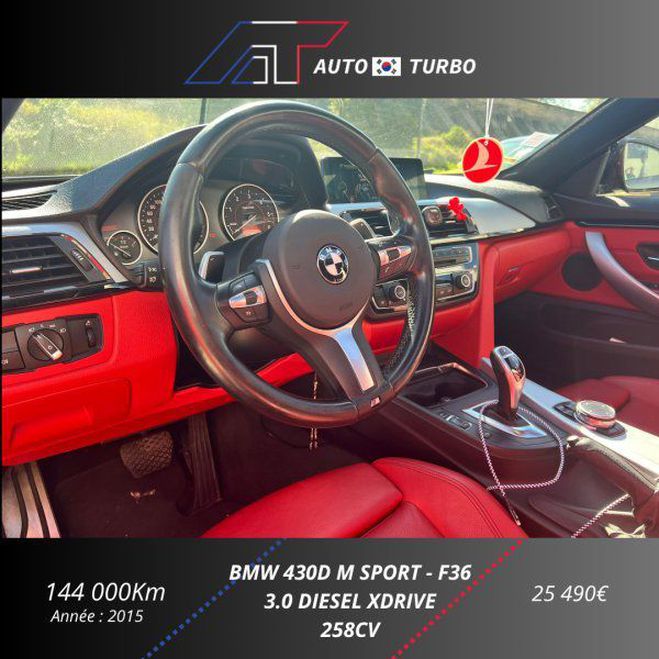 BMW Serie 4 Gran Coupe (F36) 430DA 258CH M SPORT Noir de 2015