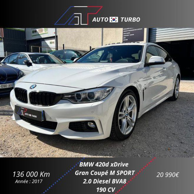 Cliquer pour voir la photo suivante BMW Serie 4 Gran Coupe (F36) 420D 190CH M SPORT Blanc de 2017