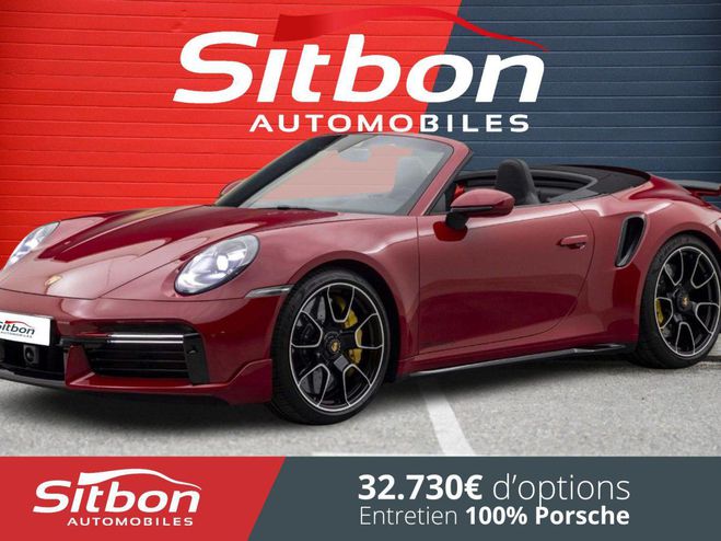 Cliquer pour voir la photo suivante Porsche 911 992 Turbo S Cabriolet 3.7 650 PDK Aéroki Rouge de 2020