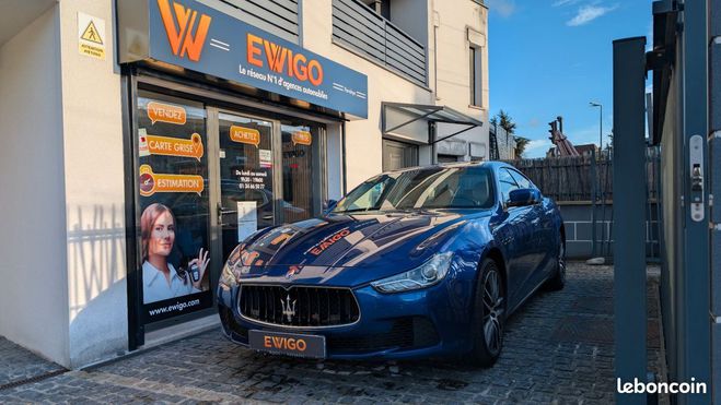 Cliquer pour voir la photo suivante Maserati Ghibli 3.0 v6 275ch granlusso entretien Bleu de 2017